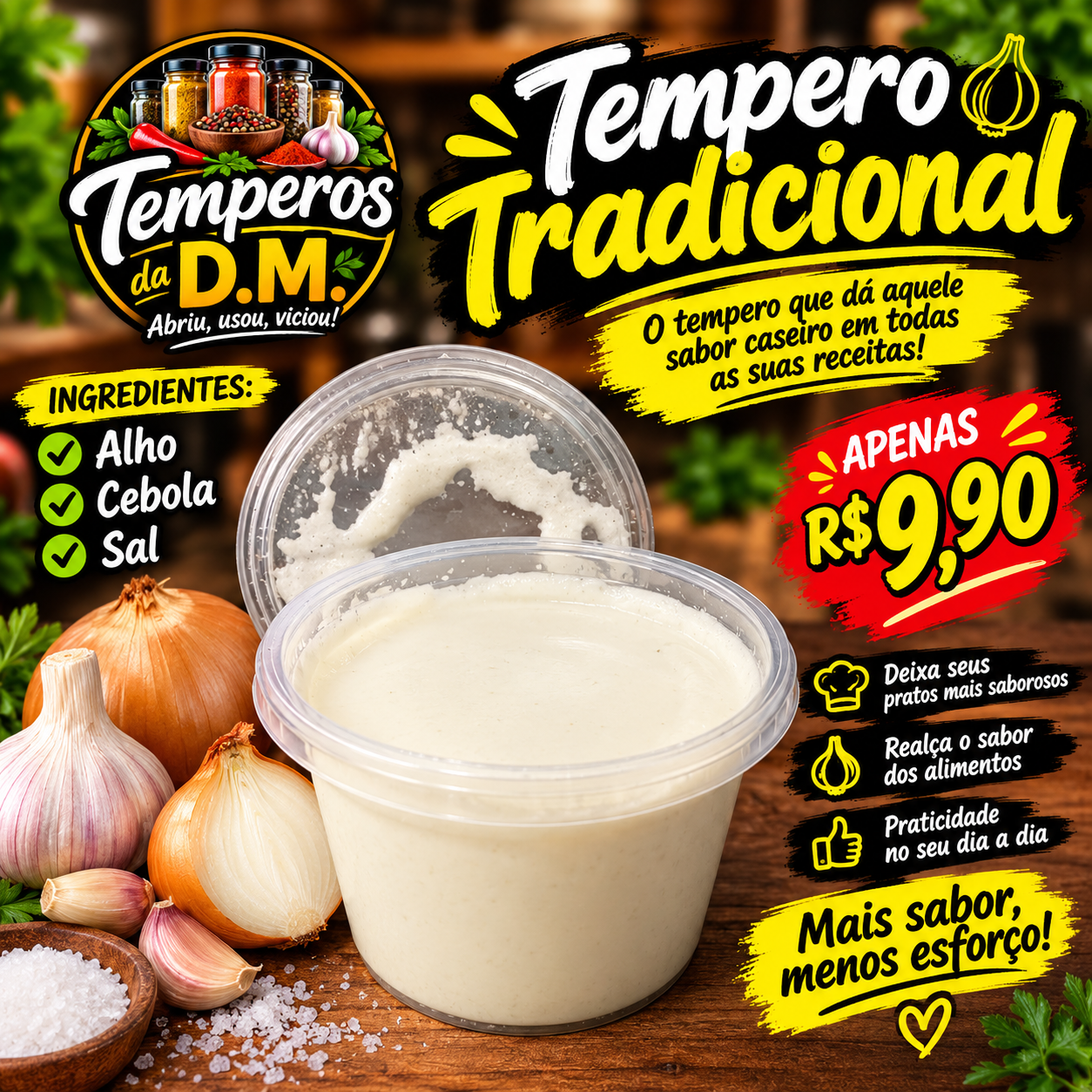 Tempero Tradicional — pote artesanal